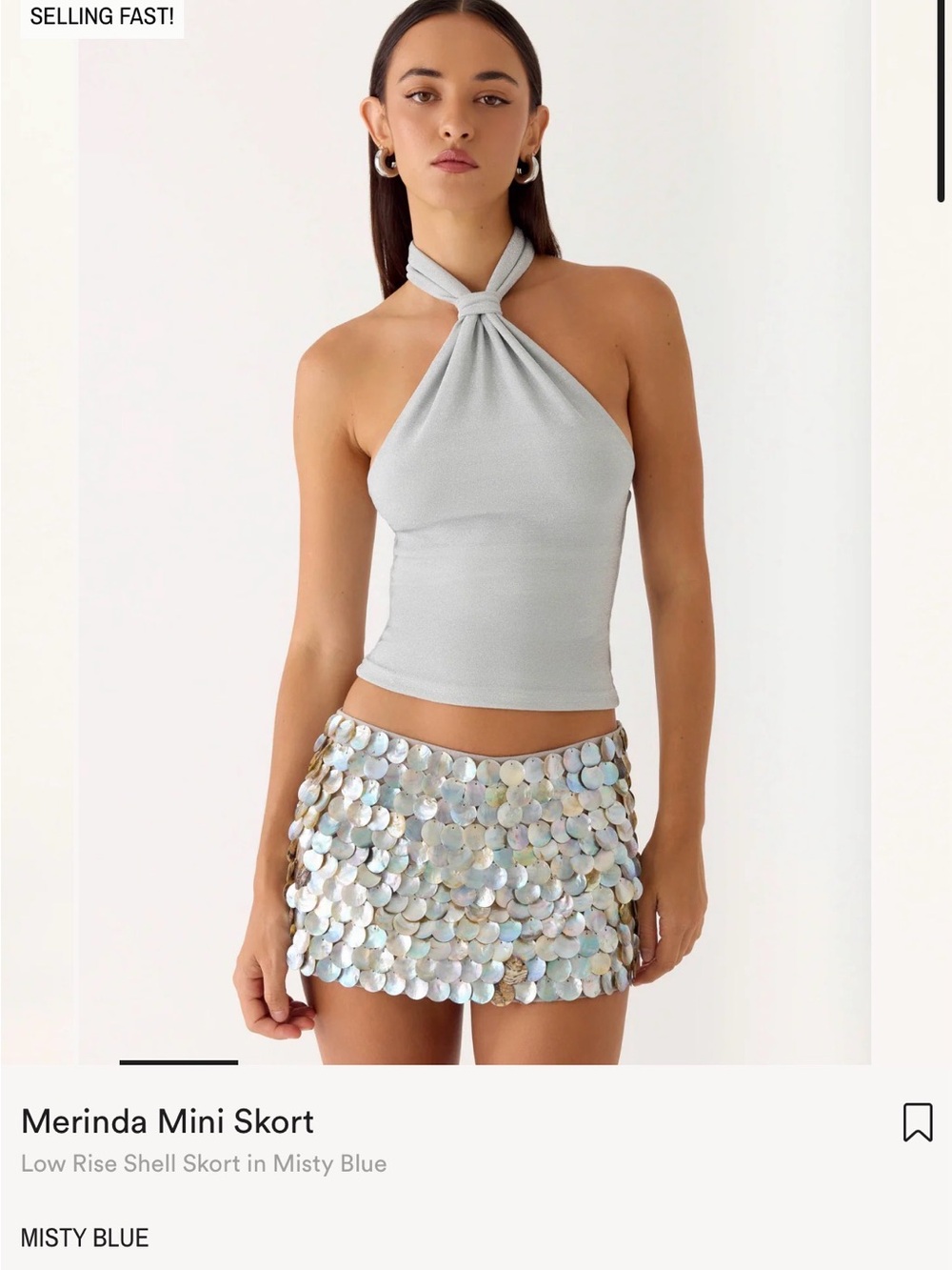 Peppermayo Merinda Mini Skort in Misty Blue